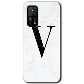 Gramaphone Mi 10T Pro Hd Desen Baskılı Arka Kapak Beyaz Mermer Desenli U Harfi Kılıf