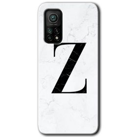 Gramaphone Mi 10T Pro Hd Desen Baskılı Arka Kapak Beyaz Mermer Desenli U Harfi Kılıf