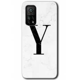 Gramaphone Mi 10T Pro Hd Desen Baskılı Arka Kapak Beyaz Mermer Desenli Y Harfi Kılıf