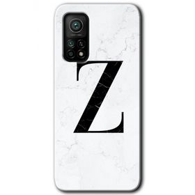 Gramaphone Mi 10T Pro Hd Desen Baskılı Arka Kapak Beyaz Mermer Desenli Z Harfi Kılıf