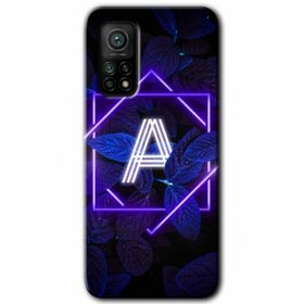 Gramaphone Mi 10T Pro Hd Desen Baskılı Arka Kapak Dark Neon Yaprak A Harfi Kılıf