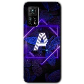 Gramaphone Mi 10T Pro Hd Desen Baskılı Arka Kapak Dark Neon Yaprak A Harfi Kılıf