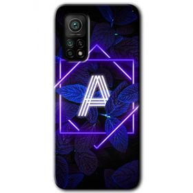 Gramaphone Mi 10T Pro Hd Desen Baskılı Arka Kapak Dark Neon Yaprak A Harfi Kılıf