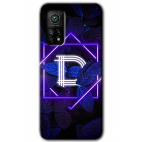 Gramaphone Mi 10T Pro Hd Desen Baskılı Arka Kapak Dark Neon Yaprak D Harfi Kılıf