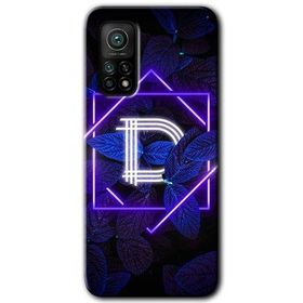 Gramaphone Mi 10T Pro Hd Desen Baskılı Arka Kapak Dark Neon Yaprak D Harfi Kılıf