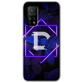 Gramaphone Mi 10T Pro Hd Desen Baskılı Arka Kapak Dark Neon Yaprak D Harfi Kılıf