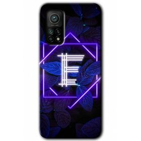 Gramaphone Mi 10T Pro Hd Desen Baskılı Arka Kapak Dark Neon Yaprak E Harfi Kılıf
