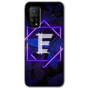 Gramaphone Mi 10T Pro Hd Desen Baskılı Arka Kapak Dark Neon Yaprak E Harfi Kılıf