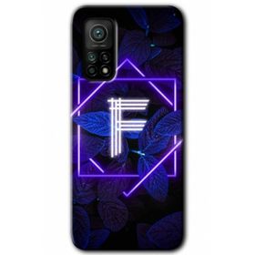 Gramaphone Mi 10T Pro Hd Desen Baskılı Arka Kapak Dark Neon Yaprak F Harfi Kılıf