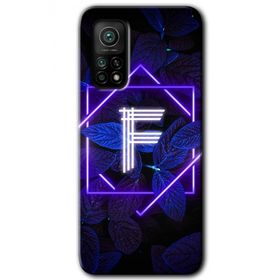 Gramaphone Mi 10T Pro Hd Desen Baskılı Arka Kapak Dark Neon Yaprak F Harfi Kılıf