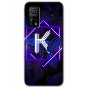 Gramaphone Mi 10T Pro Hd Desen Baskılı Arka Kapak Dark Neon Yaprak K Harfi Kılıf