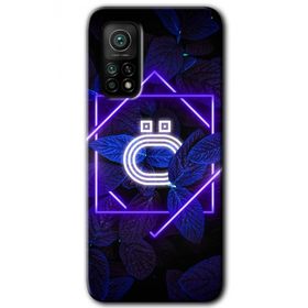 Gramaphone Mi 10T Pro Hd Desen Baskılı Arka Kapak Dark Neon Yaprak Ö Harfi Kılıf