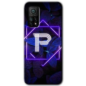 Gramaphone Mi 10T Pro Hd Desen Baskılı Arka Kapak Dark Neon Yaprak P Harfi Kılıf
