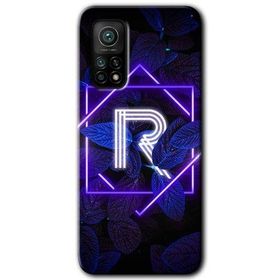 Gramaphone Mi 10T Pro Hd Desen Baskılı Arka Kapak Dark Neon Yaprak R Harfi Kılıf