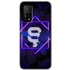 Gramaphone Mi 10T Pro Hd Desen Baskılı Arka Kapak Dark Neon Yaprak S Harfi Kılıf