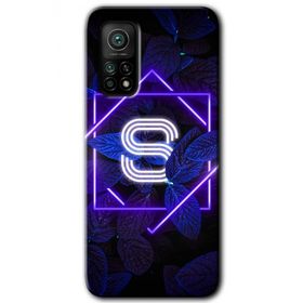 Gramaphone Mi 10T Pro Hd Desen Baskılı Arka Kapak Dark Neon Yaprak S Harfi Kılıf