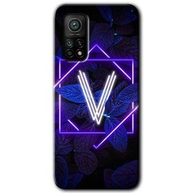 Gramaphone Mi 10T Pro Hd Desen Baskılı Arka Kapak Dark Neon Yaprak V Harfi Kılıf