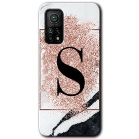 Gramaphone Mi 10T Pro Hd Desen Baskılı Arka Kapak Pembe Mermer Desenli Ş Harfi Kılıf