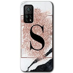 Gramaphone Mi 10T Pro Hd Desen Baskılı Arka Kapak Pembe Mermer Desenli Ş Harfi Kılıf