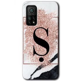 Gramaphone Mi 10T Pro Hd Desen Baskılı Arka Kapak Pembe Mermer Desenli Ş Harfi Kılıf