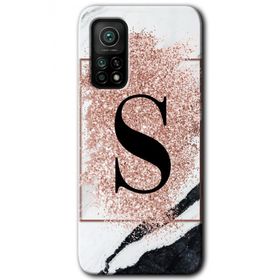 Gramaphone Mi 10T Pro Hd Desen Baskılı Arka Kapak Pembe Mermer Desenli Ş Harfi Kılıf