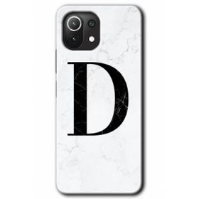 Gramaphone Mi 11 Lite Hd Desen Baskılı Arka Kapak Beyaz Mermer Desenli D Harfi Kılıf