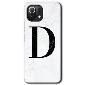 Gramaphone Mi 11 Lite Hd Desen Baskılı Arka Kapak Beyaz Mermer Desenli D Harfi Kılıf