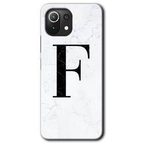 Gramaphone Mi 11 Lite Hd Desen Baskılı Arka Kapak Beyaz Mermer Desenli F Harfi Kılıf