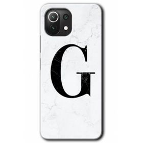 Gramaphone Mi 11 Lite Hd Desen Baskılı Arka Kapak Beyaz Mermer Desenli G Harfi Kılıf