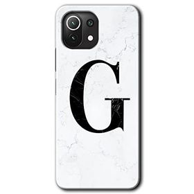 Gramaphone Mi 11 Lite Hd Desen Baskılı Arka Kapak Beyaz Mermer Desenli G Harfi Kılıf