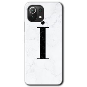 Gramaphone Mi 11 Lite Hd Desen Baskılı Arka Kapak Beyaz Mermer Desenli İ Harfi Kılıf