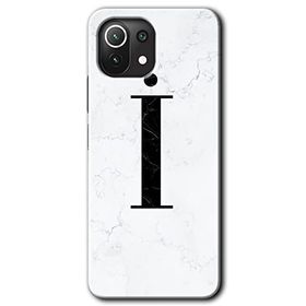 Gramaphone Mi 11 Lite Hd Desen Baskılı Arka Kapak Beyaz Mermer Desenli İ Harfi Kılıf