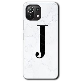 Gramaphone Mi 11 Lite Hd Desen Baskılı Arka Kapak Beyaz Mermer Desenli J Harfi Kılıf