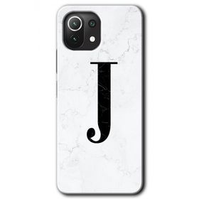 Gramaphone Mi 11 Lite Hd Desen Baskılı Arka Kapak Beyaz Mermer Desenli J Harfi Kılıf