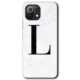 Gramaphone Mi 11 Lite Hd Desen Baskılı Arka Kapak Beyaz Mermer Desenli L Harfi Kılıf
