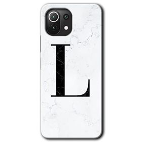 Gramaphone Mi 11 Lite Hd Desen Baskılı Arka Kapak Beyaz Mermer Desenli L Harfi Kılıf