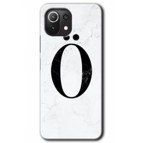 Gramaphone Mi 11 Lite Hd Desen Baskılı Arka Kapak Beyaz Mermer Desenli O Harfi Kılıf