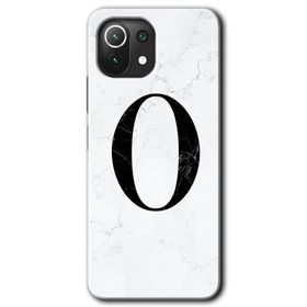 Gramaphone Mi 11 Lite Hd Desen Baskılı Arka Kapak Beyaz Mermer Desenli O Harfi Kılıf