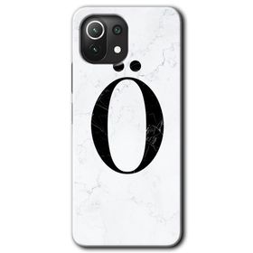 Gramaphone Mi 11 Lite Hd Desen Baskılı Arka Kapak Beyaz Mermer Desenli O Harfi Kılıf