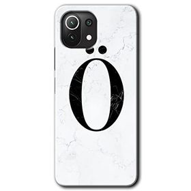 Gramaphone Mi 11 Lite Hd Desen Baskılı Arka Kapak Beyaz Mermer Desenli O Harfi Kılıf