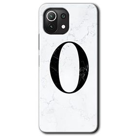 Gramaphone Mi 11 Lite Hd Desen Baskılı Arka Kapak Beyaz Mermer Desenli O Harfi Kılıf