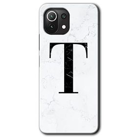 Gramaphone Mi 11 Lite Hd Desen Baskılı Arka Kapak Beyaz Mermer Desenli T Harfi Kılıf