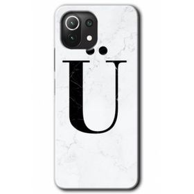 Gramaphone Mi 11 Lite Hd Desen Baskılı Arka Kapak Beyaz Mermer Desenli Ü Harfi Kılıf