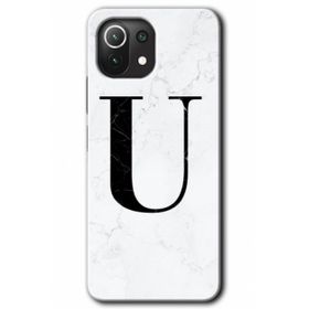 Gramaphone Mi 11 Lite Hd Desen Baskılı Arka Kapak Beyaz Mermer Desenli Ü Harfi Kılıf