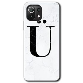 Gramaphone Mi 11 Lite Hd Desen Baskılı Arka Kapak Beyaz Mermer Desenli Ü Harfi Kılıf