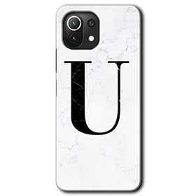 Gramaphone Mi 11 Lite Hd Desen Baskılı Arka Kapak Beyaz Mermer Desenli Ü Harfi Kılıf