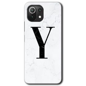 Gramaphone Mi 11 Lite Hd Desen Baskılı Arka Kapak Beyaz Mermer Desenli Y Harfi Kılıf