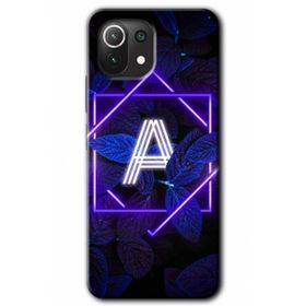 Gramaphone Mi 11 Lite Hd Desen Baskılı Arka Kapak Dark Neon Yaprak A Harfi Kılıf
