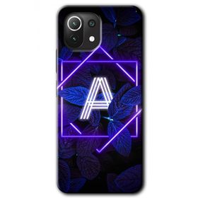 Gramaphone Mi 11 Lite Hd Desen Baskılı Arka Kapak Dark Neon Yaprak A Harfi Kılıf