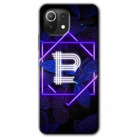 Gramaphone Mi 11 Lite Hd Desen Baskılı Arka Kapak Dark Neon Yaprak B Harfi Kılıf